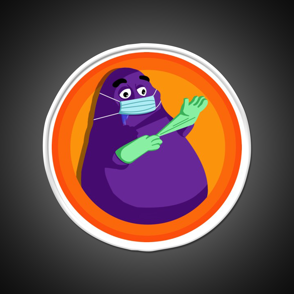 Grimace Staying Safe Fast Food Led Neon Sign For Burger Place Rgb Color