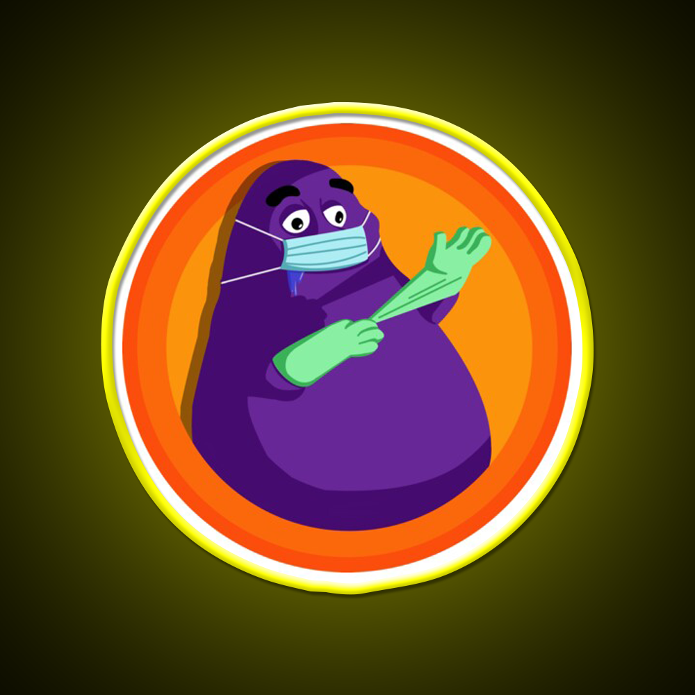 Grimace Staying Safe Fast Food Led Neon Sign For Burger Place Rgb Color