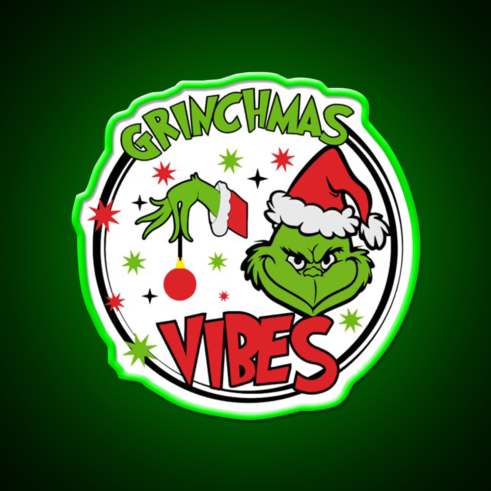 Grinchmas Vibes Cafe Led Neon Sign Espresso Bar Art Rgb Color