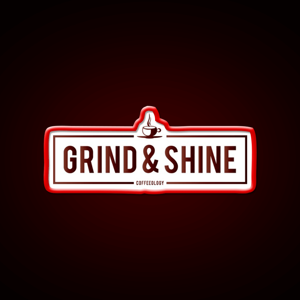 Grind And Shine Cafe Led Neon Sign Espresso Bar Art Rgb Color - Shineneon