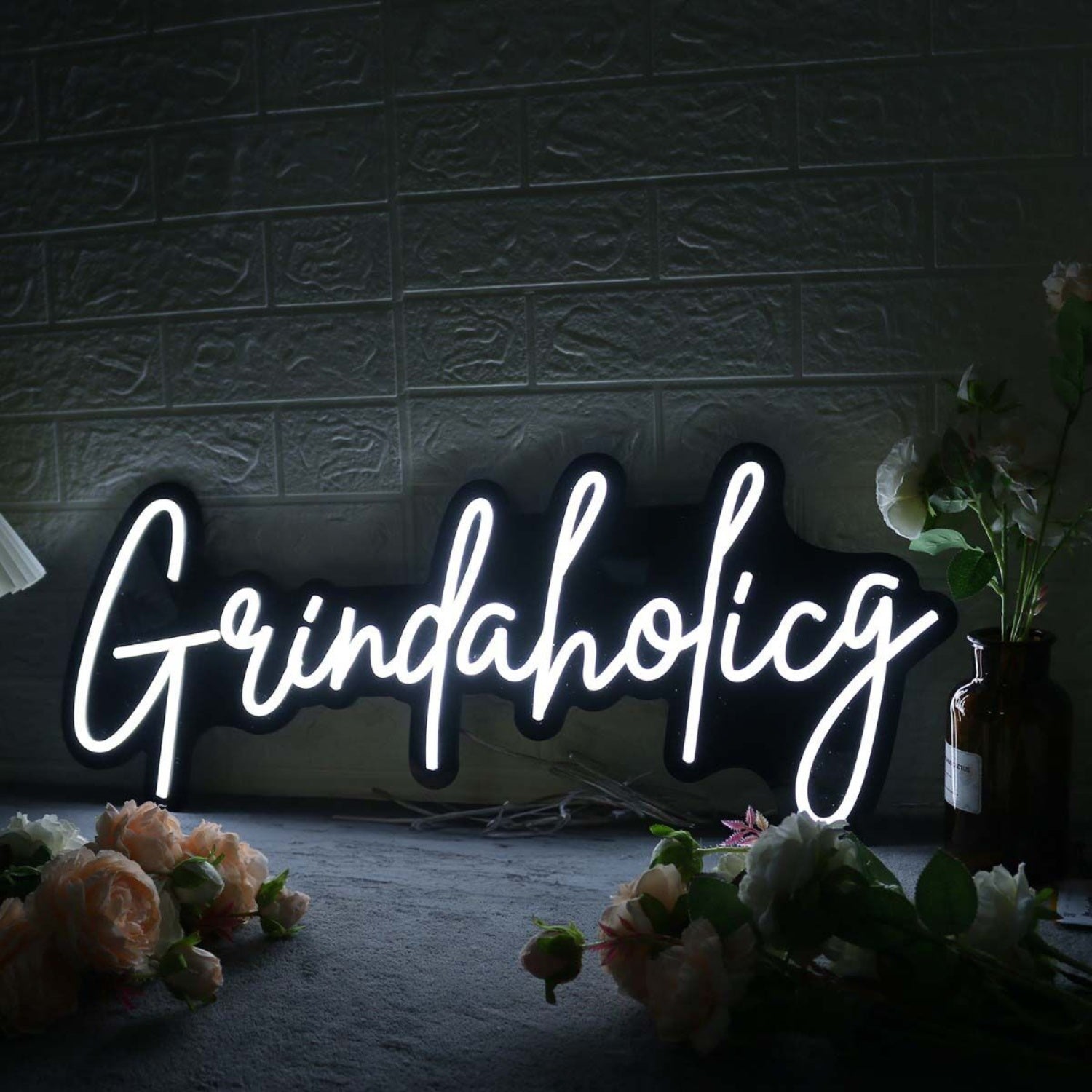 Grindaholicg White Led Neon Sign - Shineneon