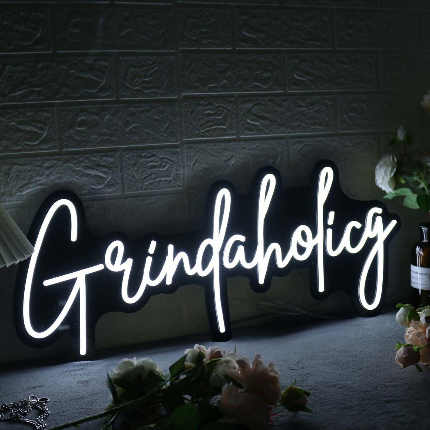Grindaholicg White Led Neon Sign - Shineneon