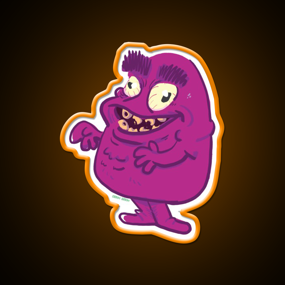 Grody Grimace 01 Fast Food Led Neon Sign For Burger Place Rgb Color