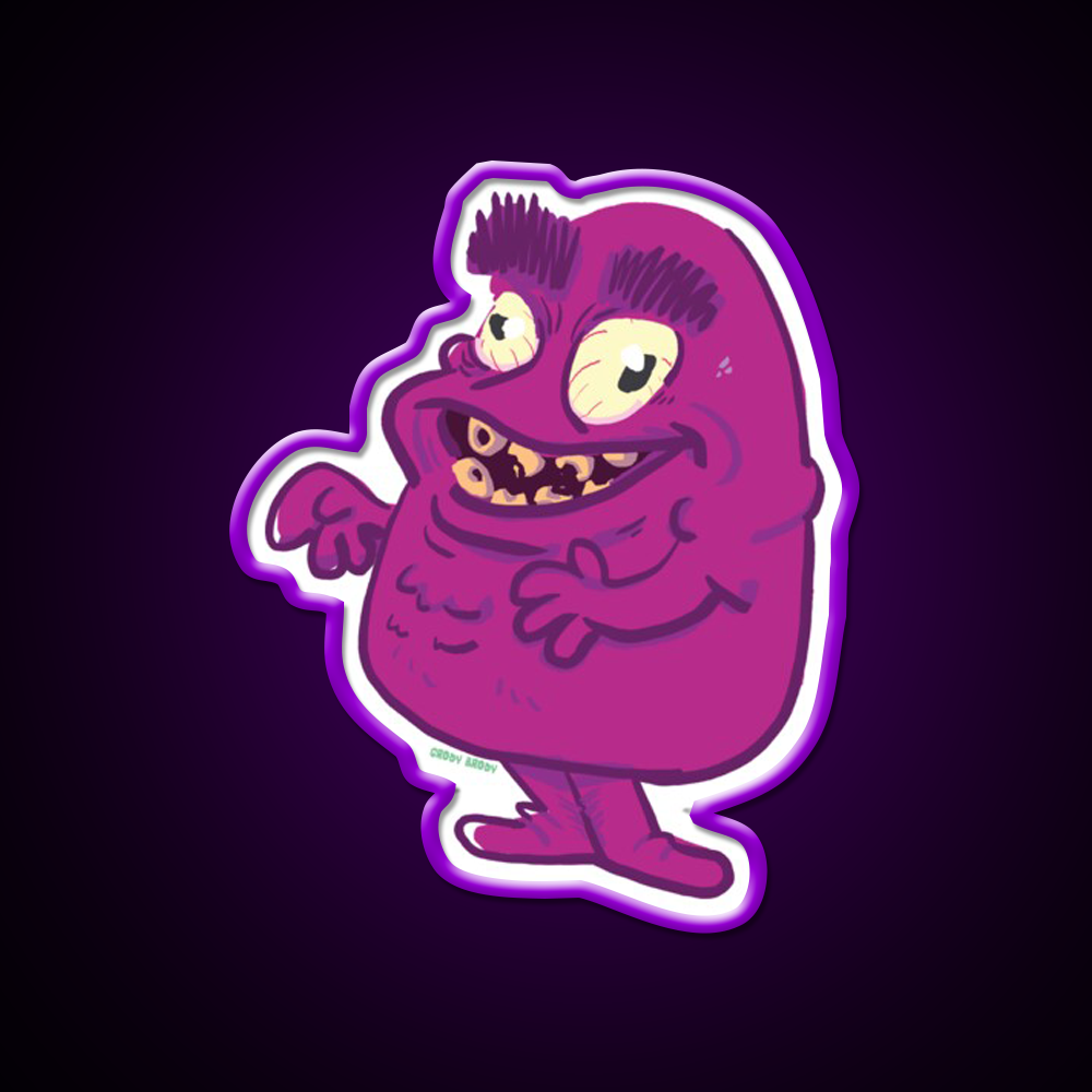 Grody Grimace 01 Fast Food Led Neon Sign For Burger Place Rgb Color