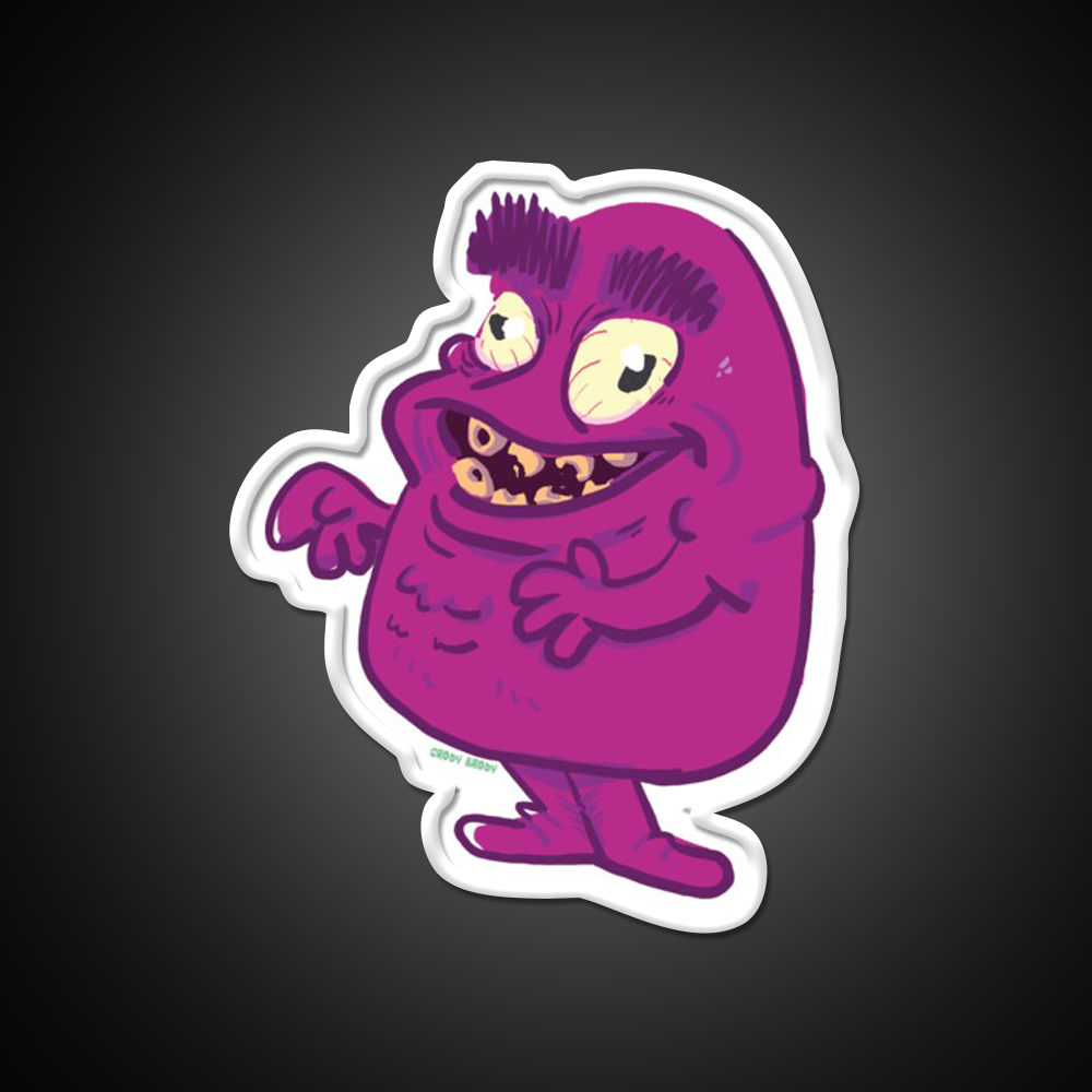 Grody Grimace 01 Fast Food Led Neon Sign For Burger Place Rgb Color