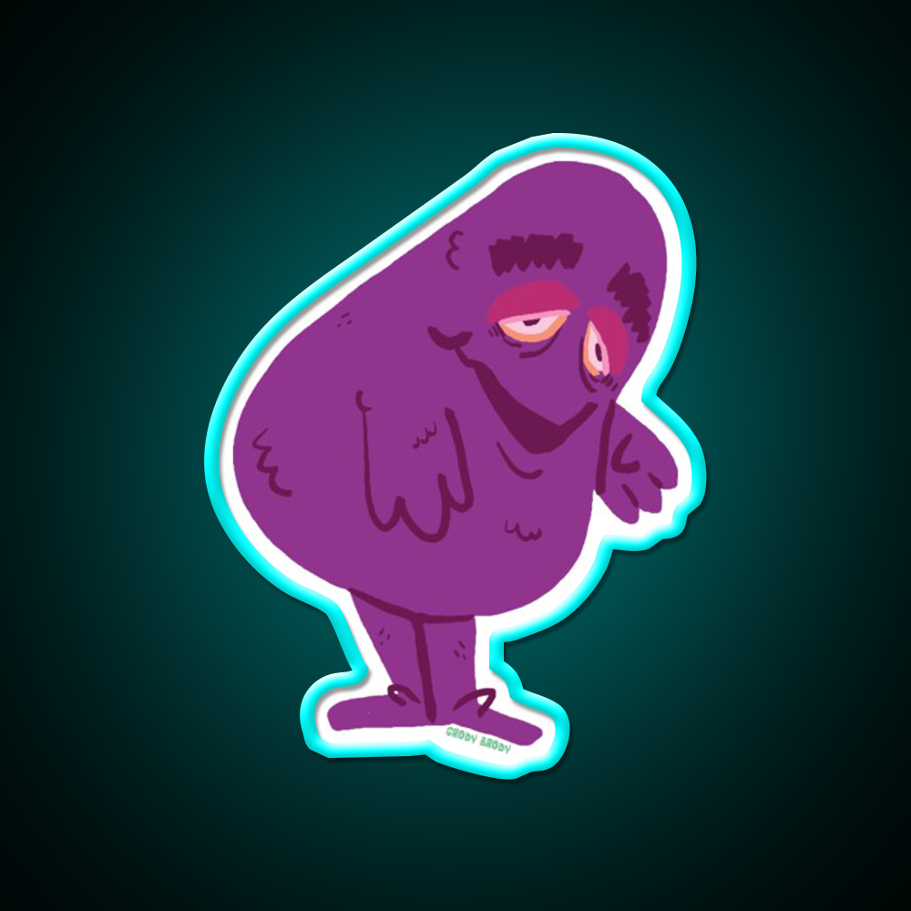 Grody Grimace 08 Fast Food Led Neon Sign For Burger Place Rgb Color