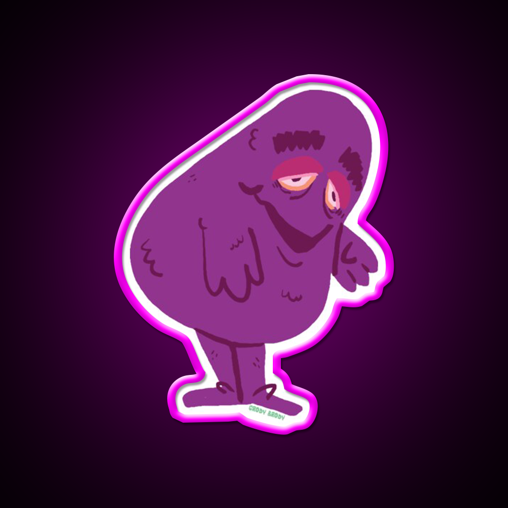 Grody Grimace 08 Fast Food Led Neon Sign For Burger Place Rgb Color