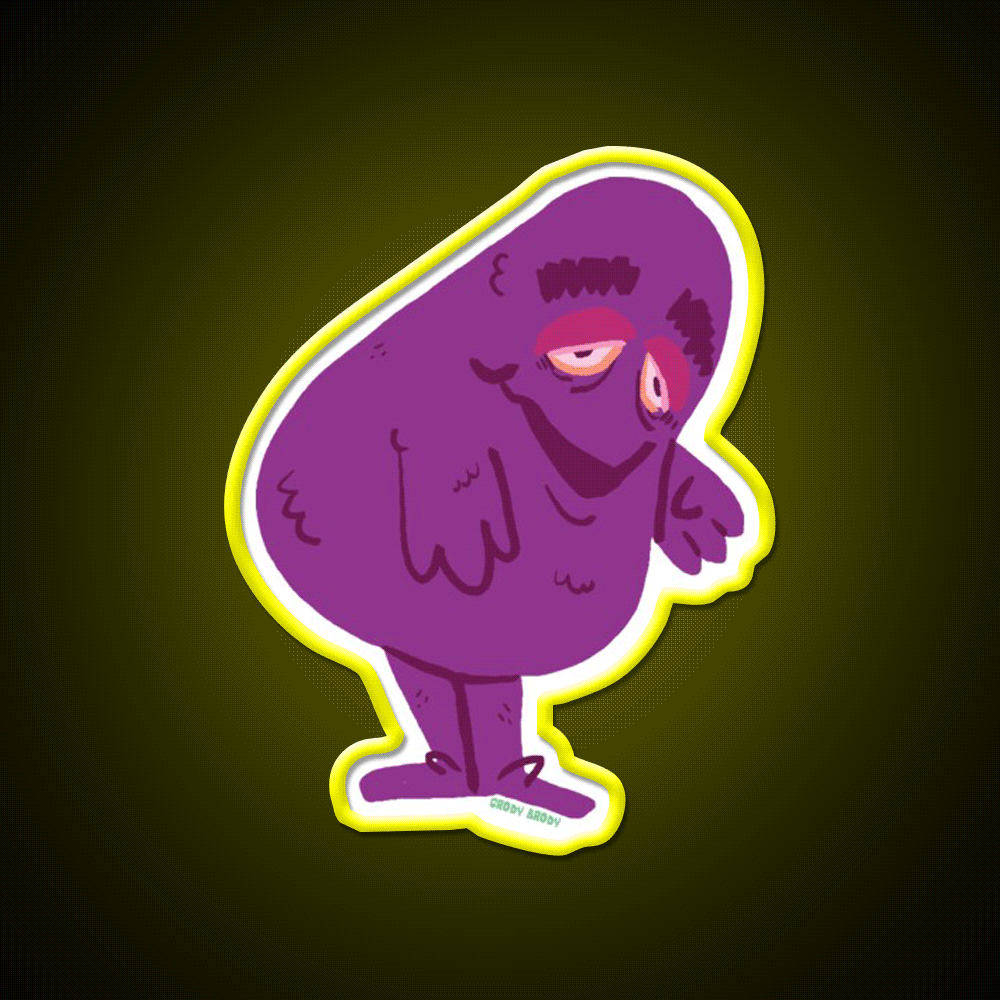 Grody Grimace 08 Fast Food Led Neon Sign For Burger Place Rgb Color