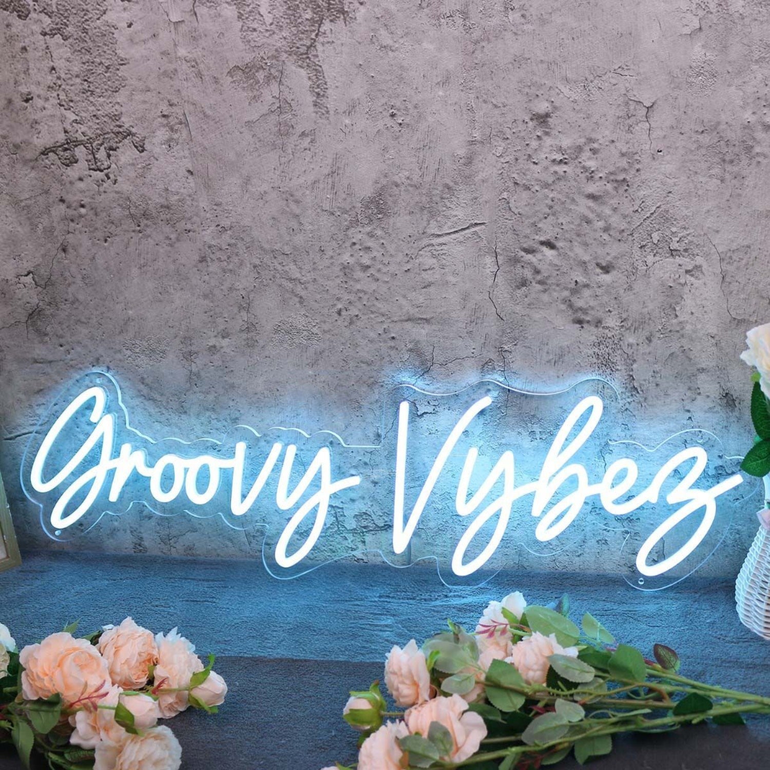 Groovy Vybes Blue Led Neon Sign - Shineneon