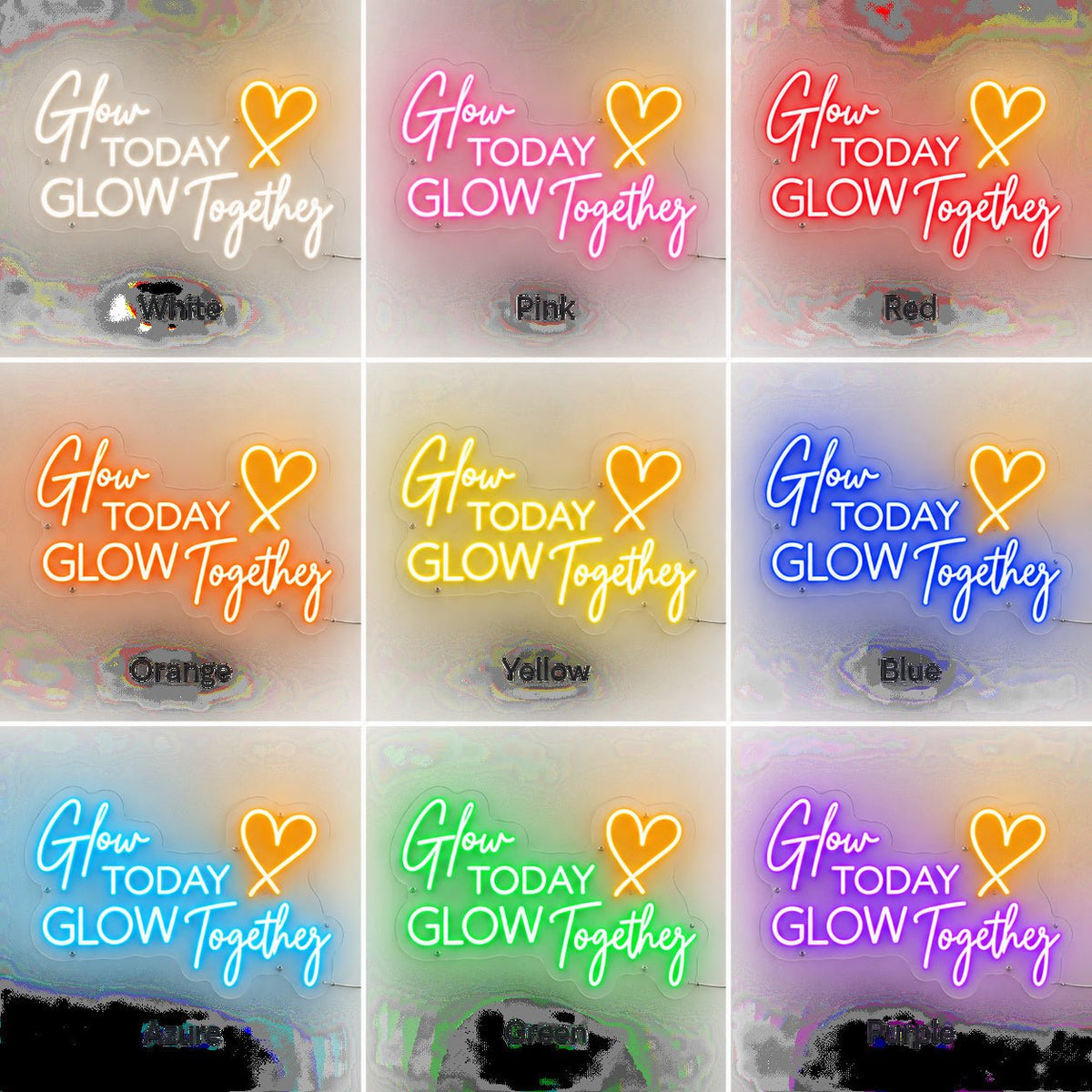 Grow Today Glow Together Heart LED Neon Sign - Shineneon