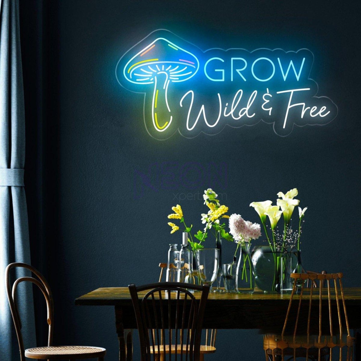 Grow Wild Free Rainbow Mushroom Led Neon Sign Home Wall Decor | Shineneon