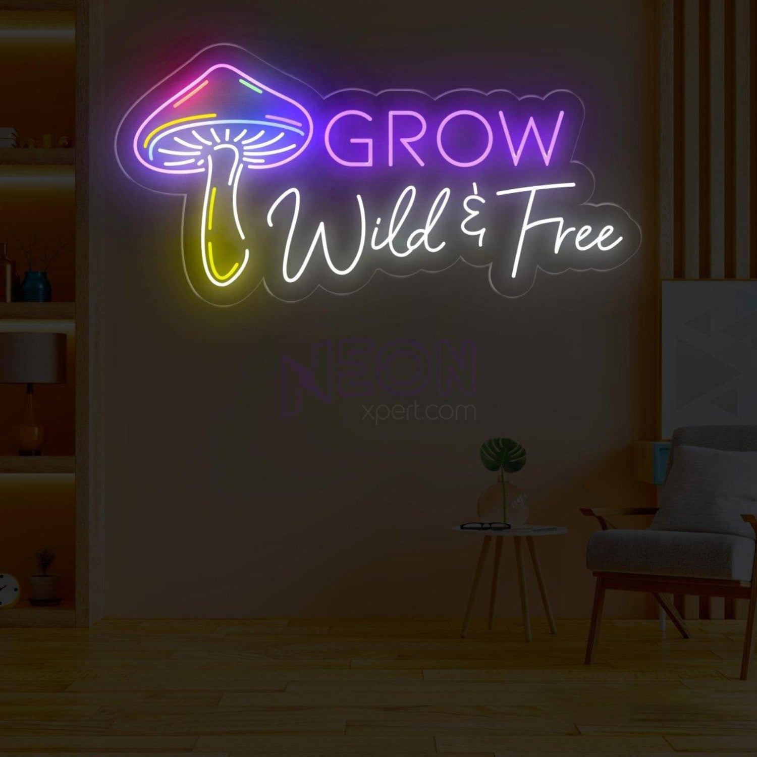 Grow Wild Free Rainbow Mushroom Led Neon Sign Home Wall Decor | Shineneon