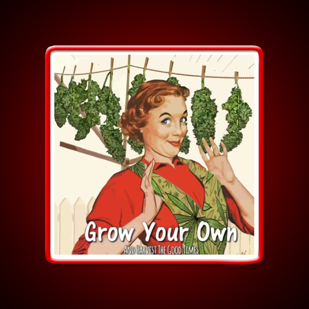 Grow Your Own Hemp Inspired Green Leaf Led Neon Sign Rgb Color - LED neon sign view 10