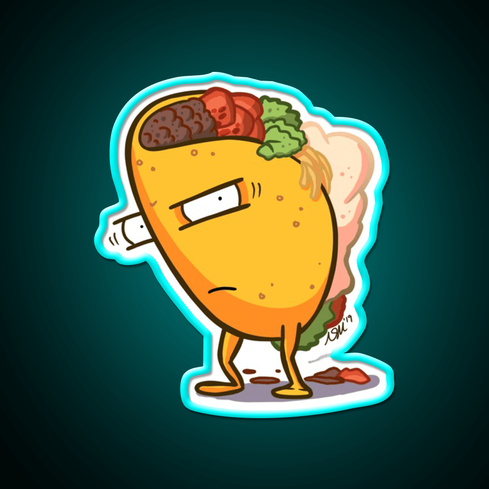 Grumpy Taco Led Neon Sign Mexican Food Sign Rgb Color - Shineneon