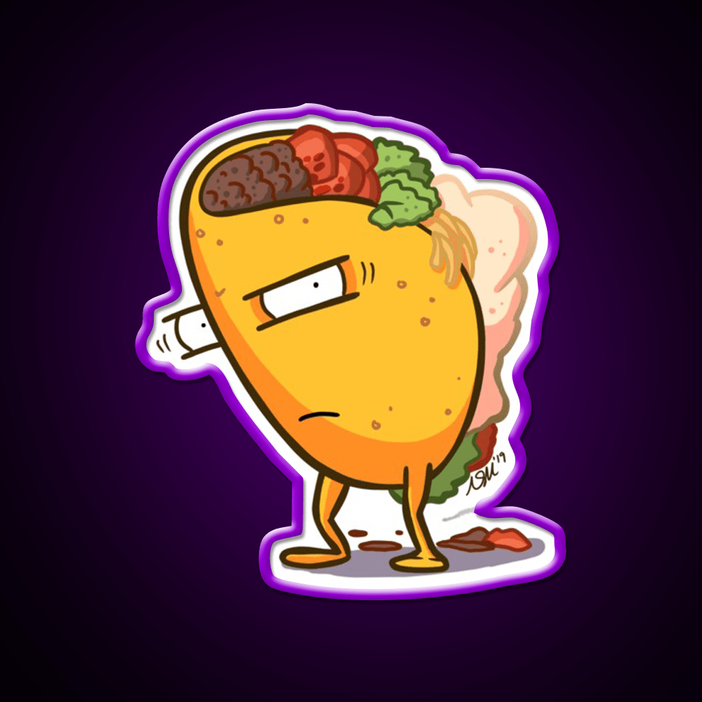 Grumpy Taco Led Neon Sign Mexican Food Sign Rgb Color - Shineneon