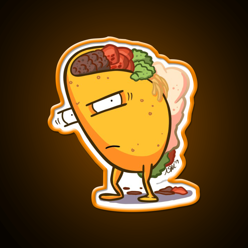 Grumpy Taco Led Neon Sign Mexican Food Sign Rgb Color - Shineneon