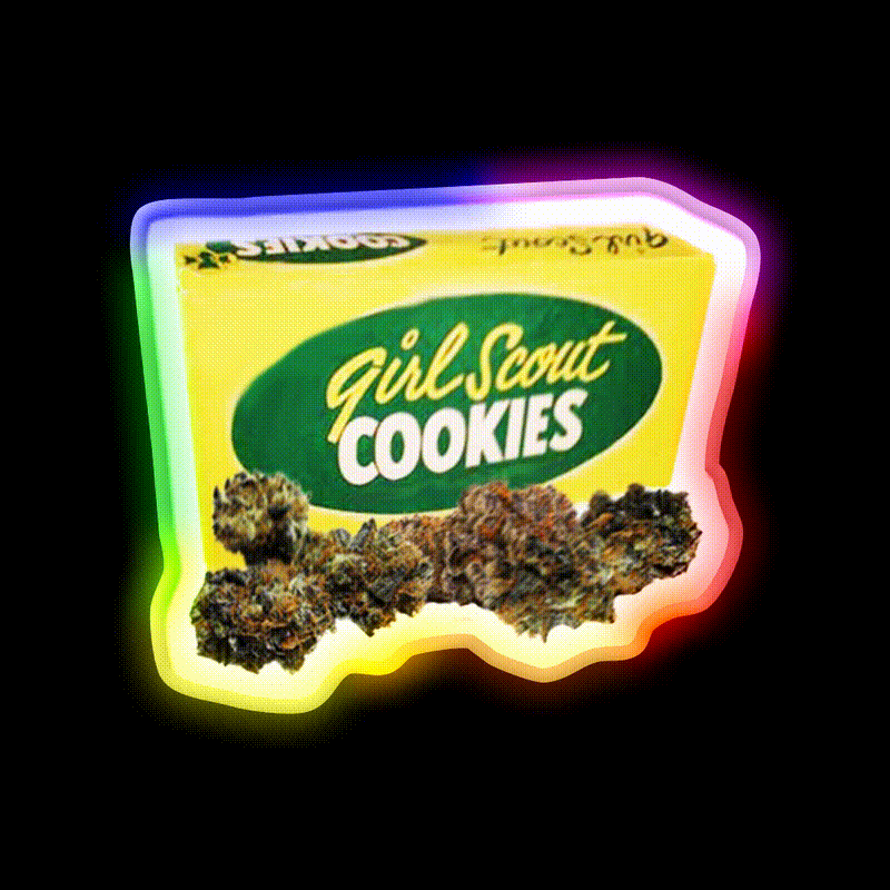 Gsc Strain Art Hemp Inspired Green Leaf Led Neon Sign Rgb Color - LED neon sign close-up detail