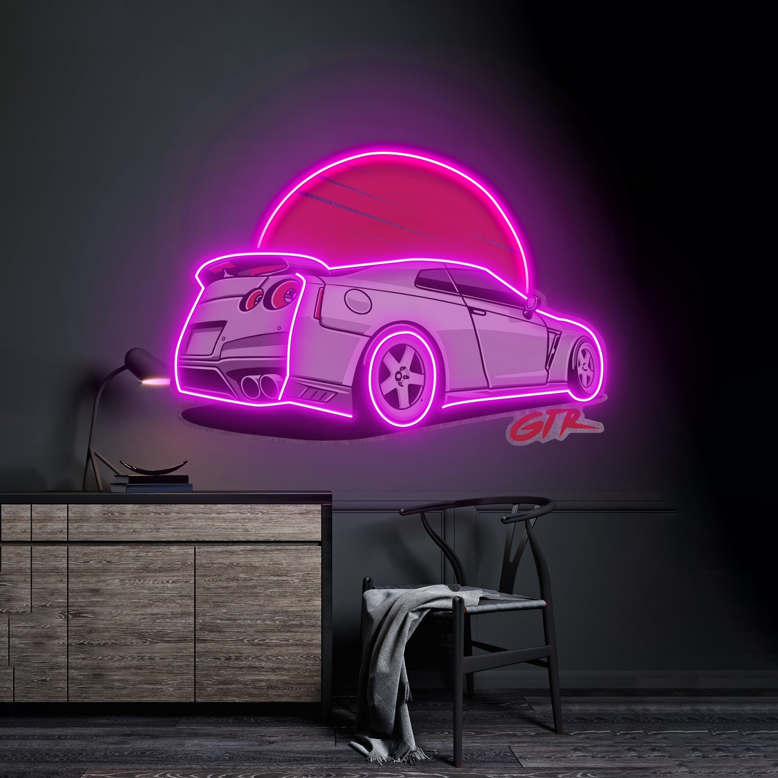 Gtr Super Car Led Neon Sign Light Custom Led Signs - LED neon sign close-up detail