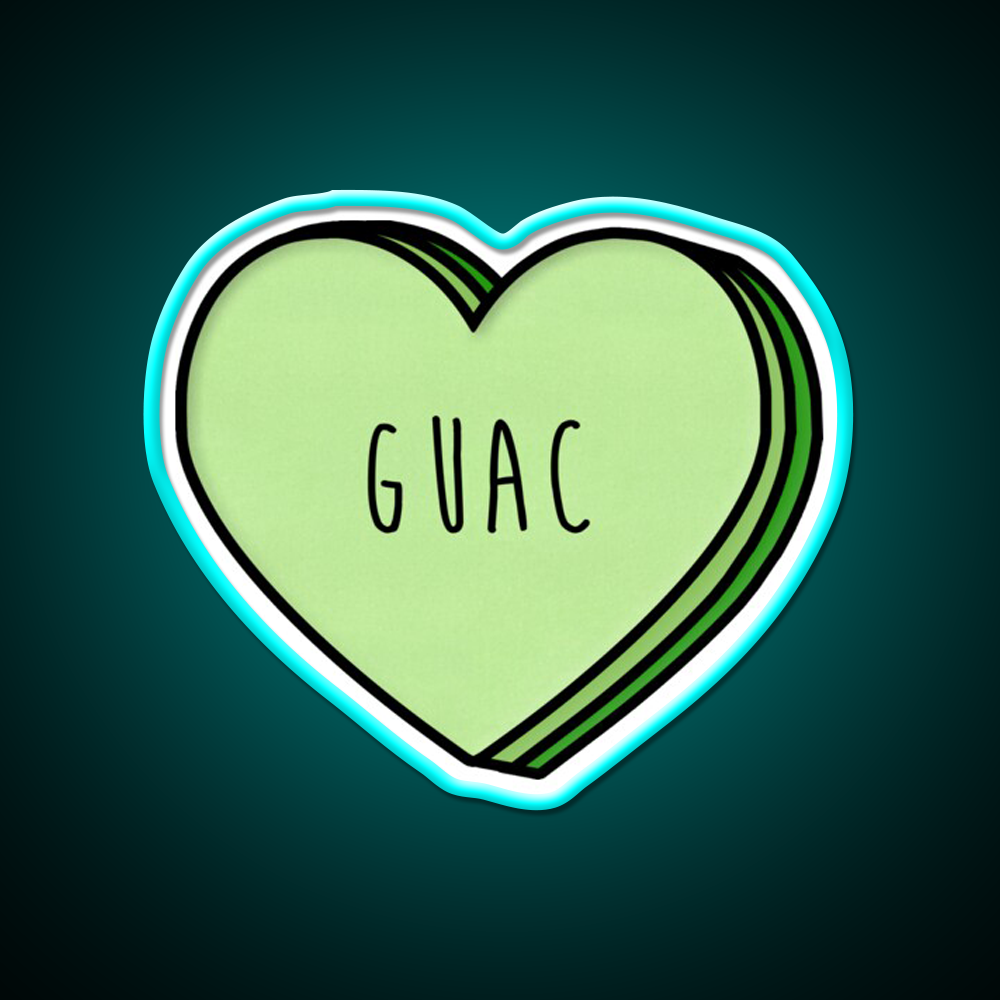 Guacamole Heart Fast Food Led Neon Sign For Burger Place Rgb Color