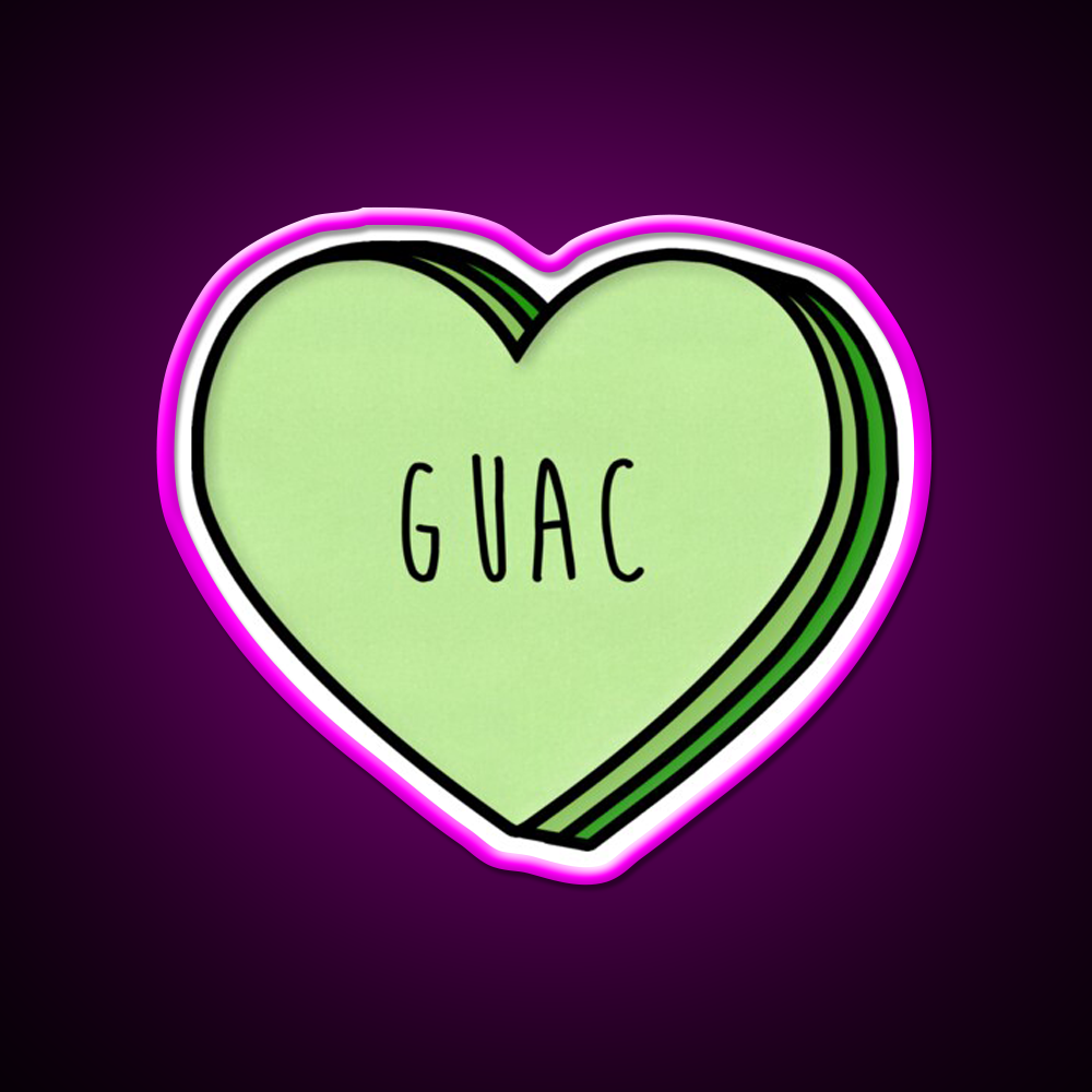 Guacamole Heart Fast Food Led Neon Sign For Burger Place Rgb Color