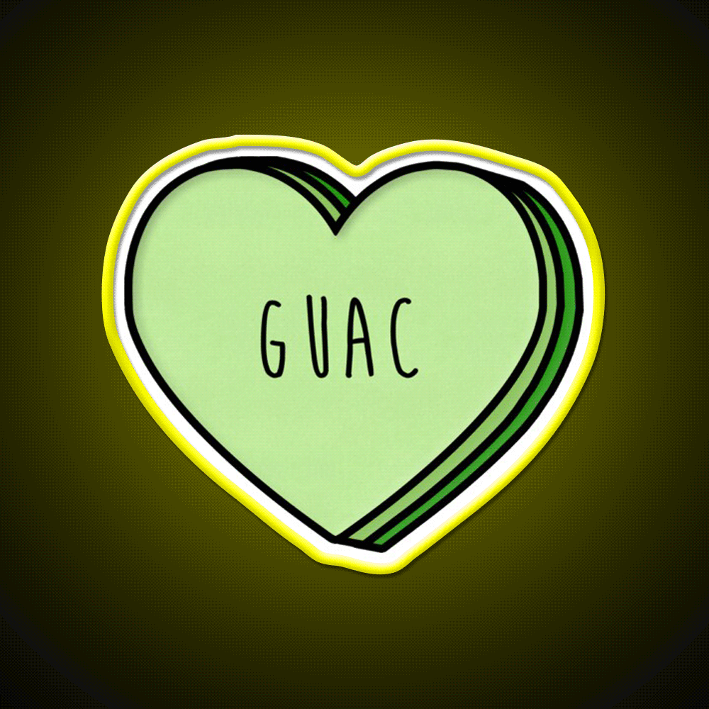 Guacamole Heart Fast Food Led Neon Sign For Burger Place Rgb Color