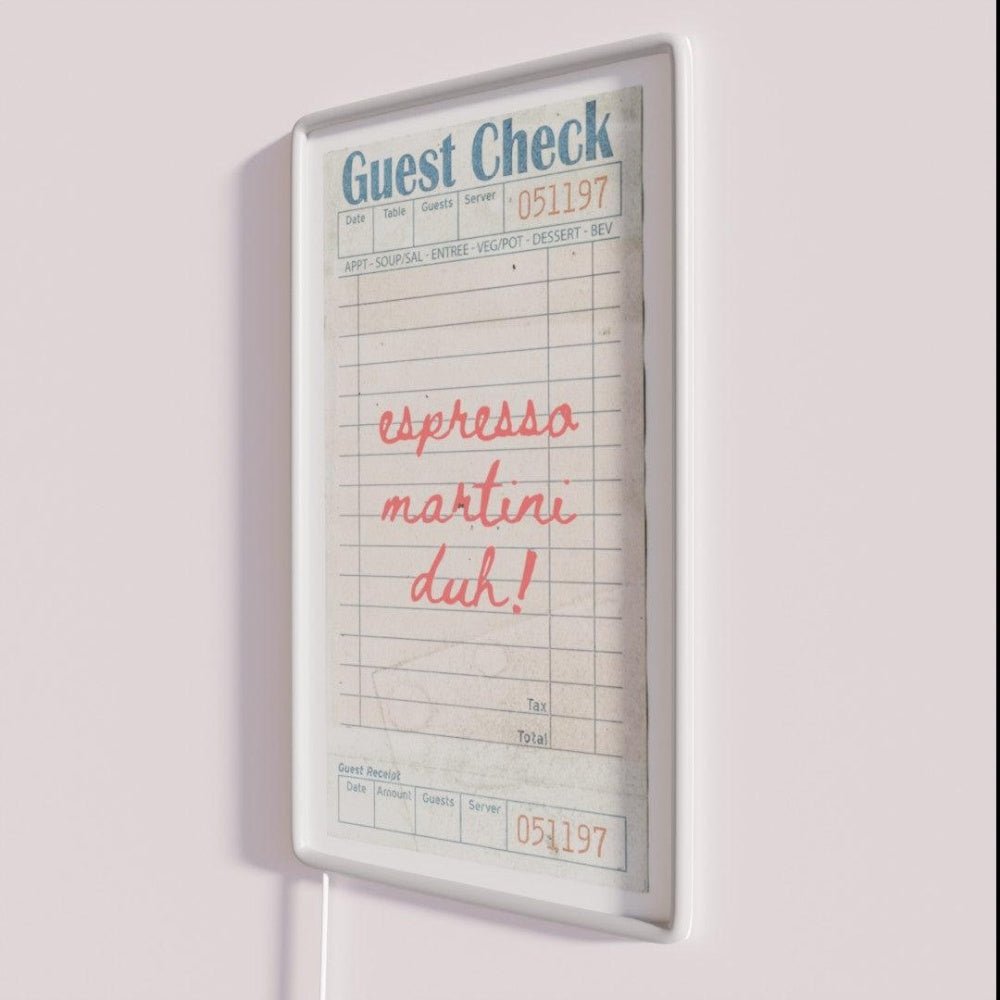 Guest Check Espresso Martini Duh Rgb Led Neon Sign - Shineneon