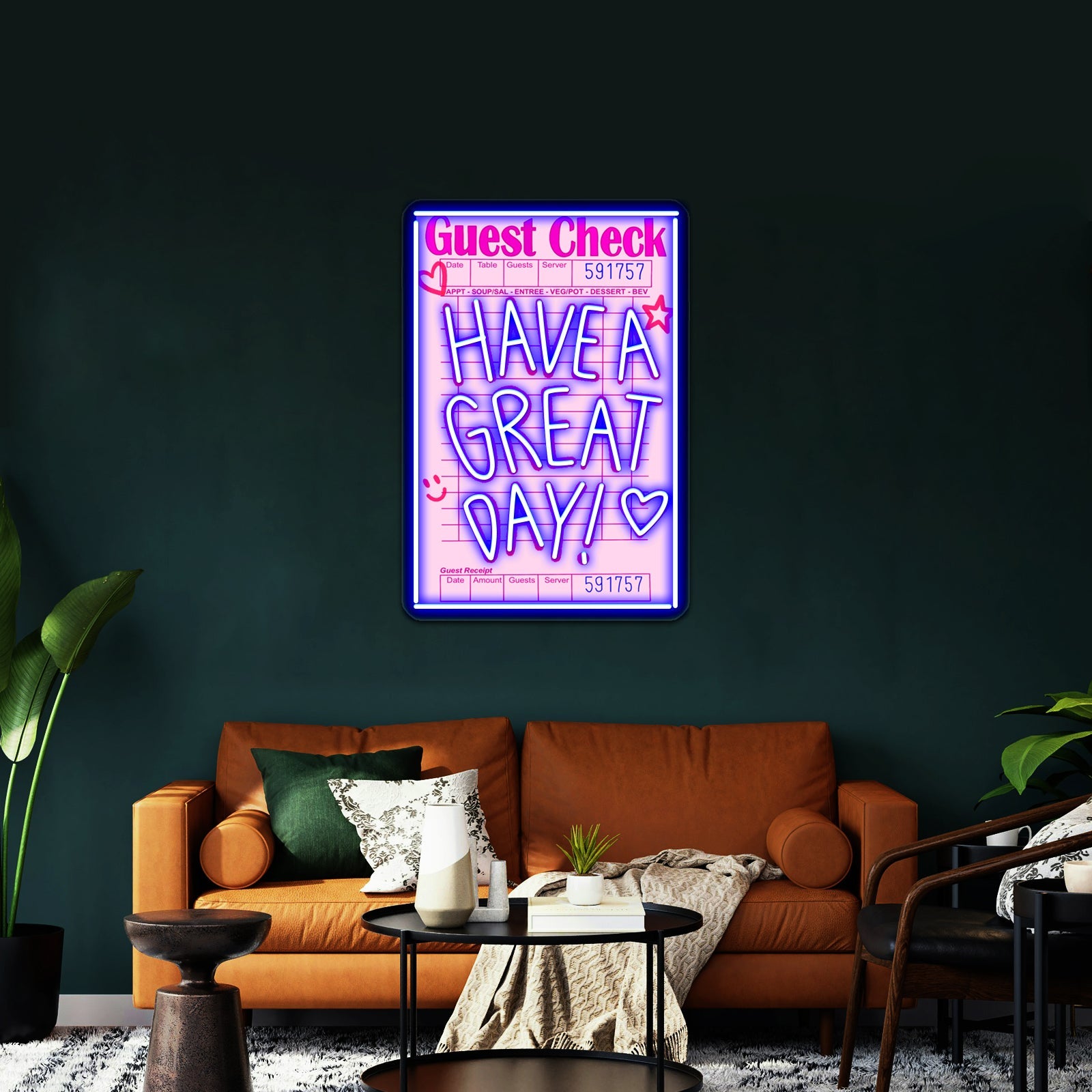 Guest Check Have A Great Day Artwork Large Neon Signs - Shineneon