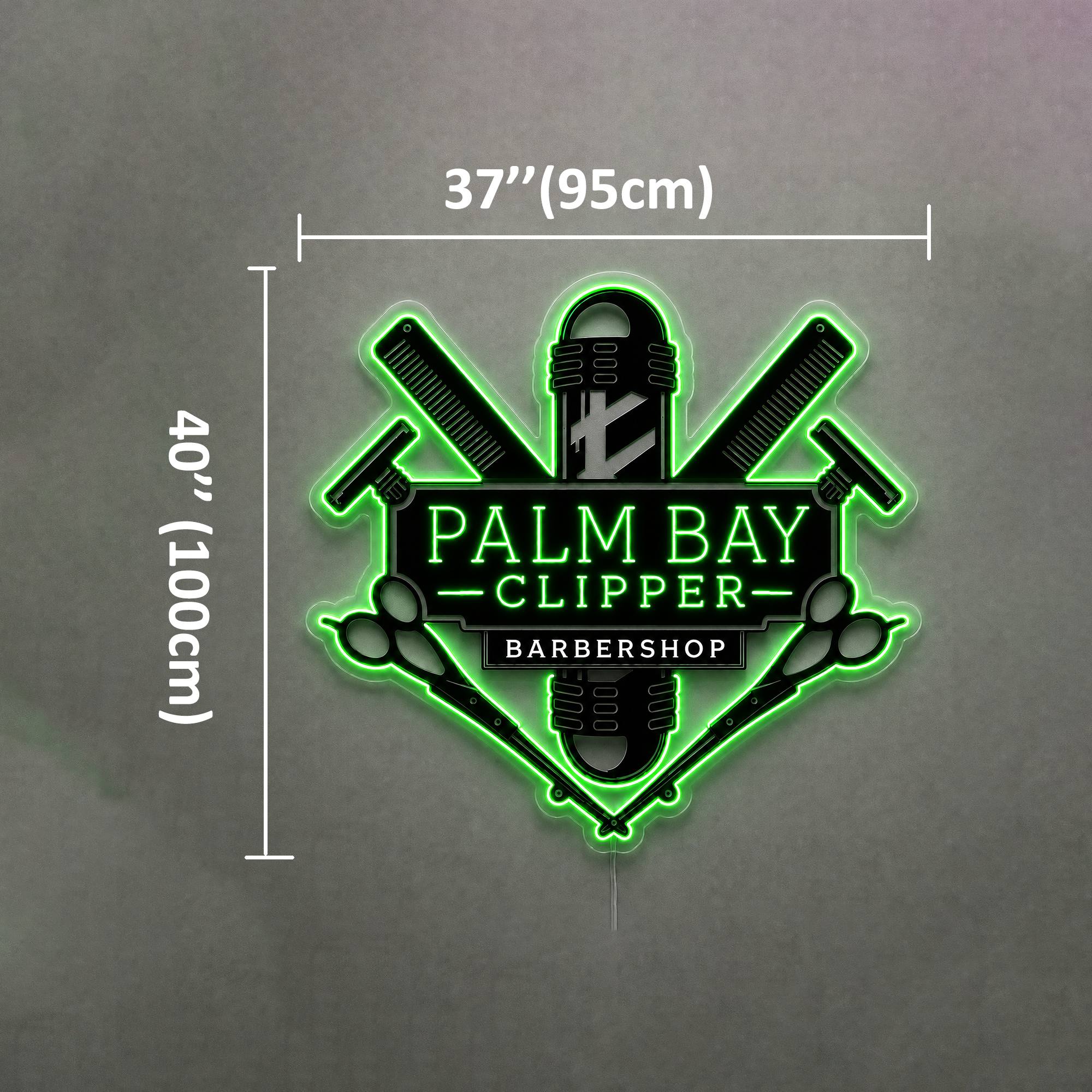 PALM BAY CLIPPER Barbershop Custom LED Neon Sign RGB Mode