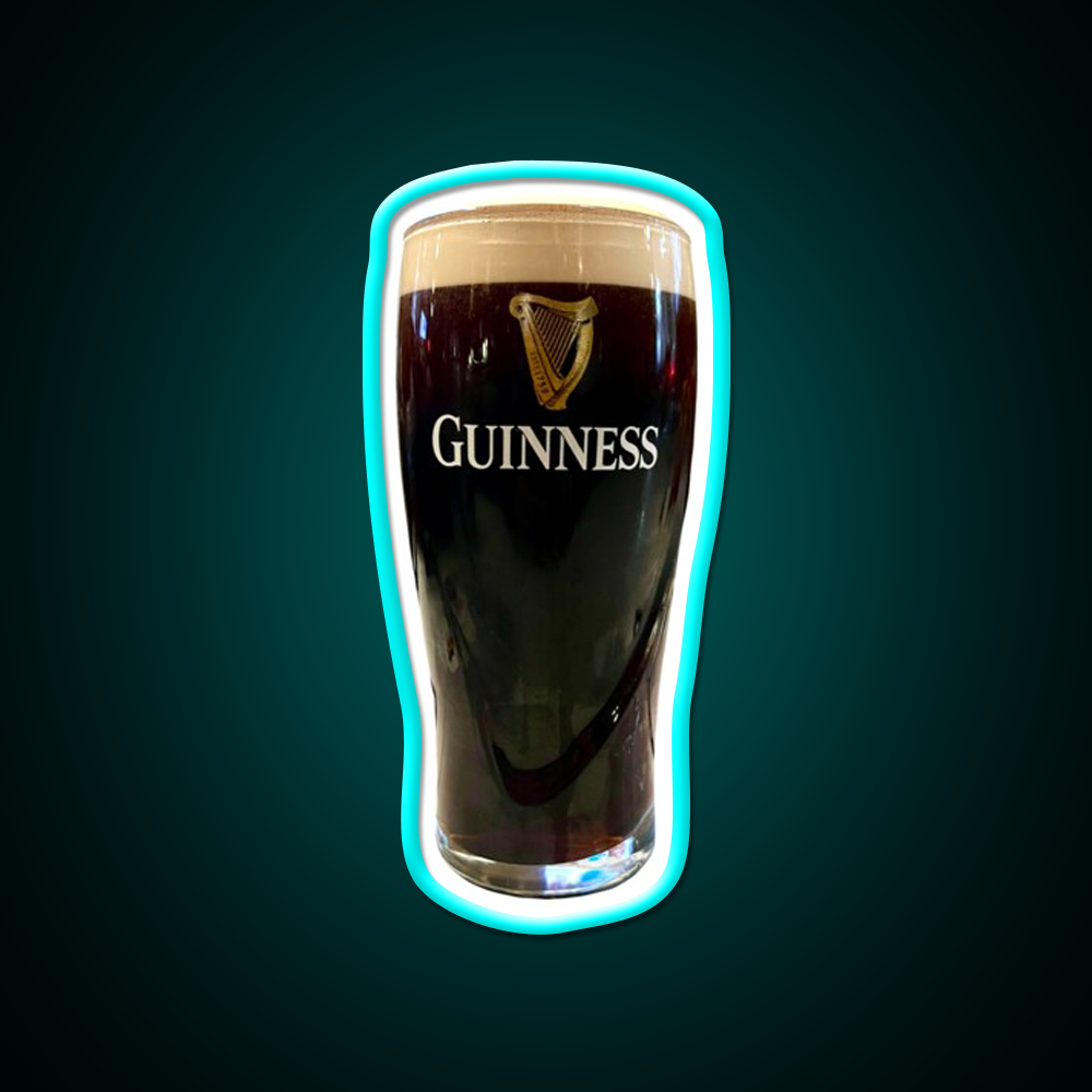 Guinness Beer Bar Decor Led Neon Sign Rgb Color - Size and dimension reference