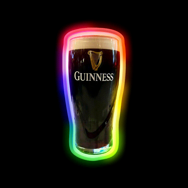 Guinness Beer Bar Decor Led Neon Sign Rgb Color - LED neon sign close-up detail