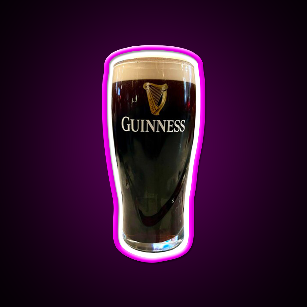 Guinness Beer Bar Decor Led Neon Sign Rgb Color - Neon sign mounted on wall in room
