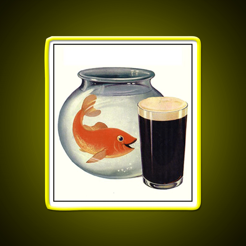 Guinness Drink Like A Fish Beer Bar Decor Led Neon Sign Rgb Color - Custom LED neon sign front view