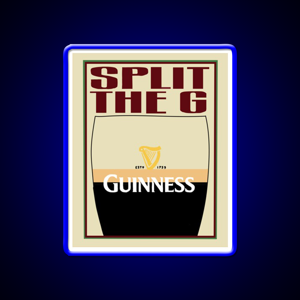 Guinness Split The G Beer Bar Decor Led Neon Sign Rgb Color - LED neon sign view 5