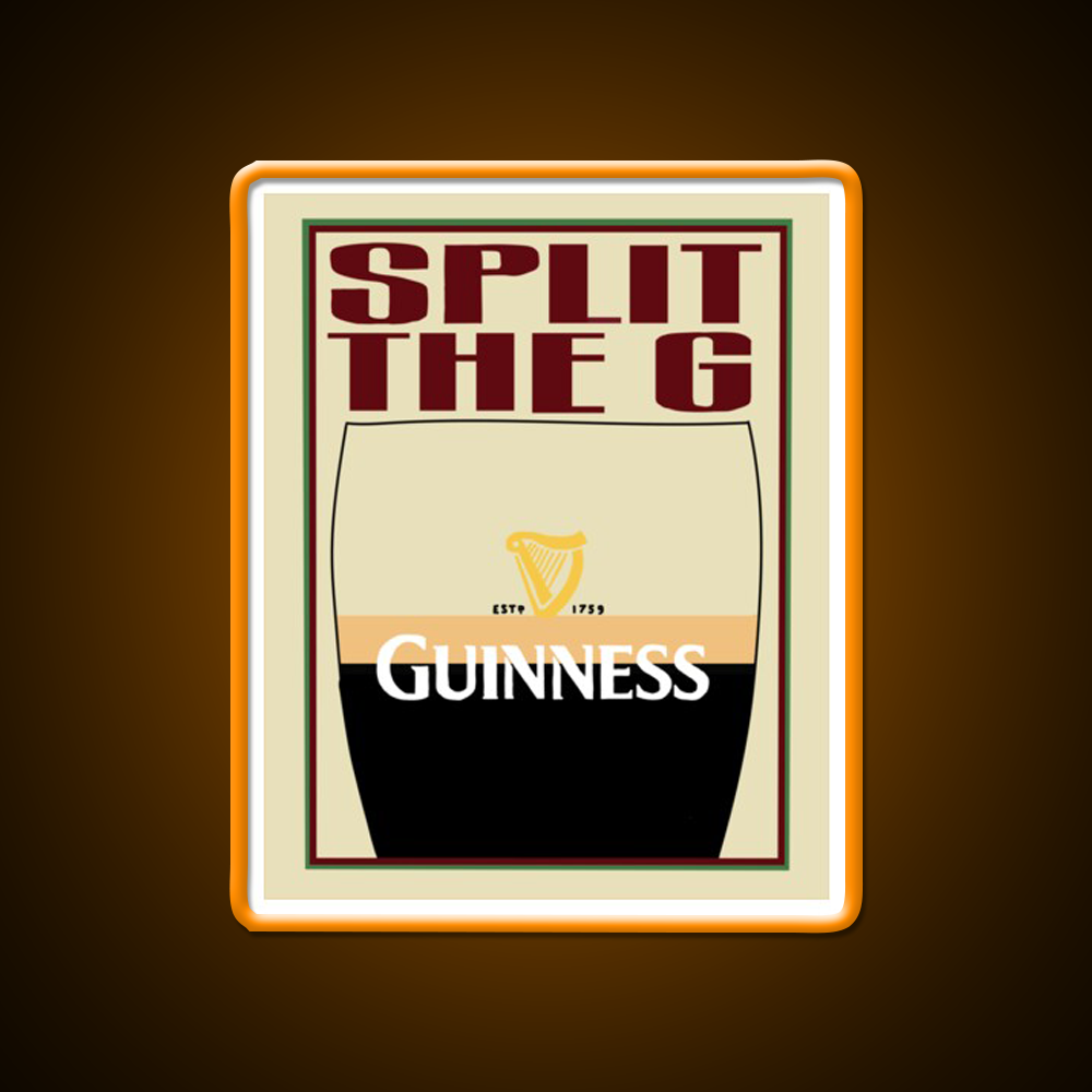 Guinness Split The G Beer Bar Decor Led Neon Sign Rgb Color - LED neon sign view 6