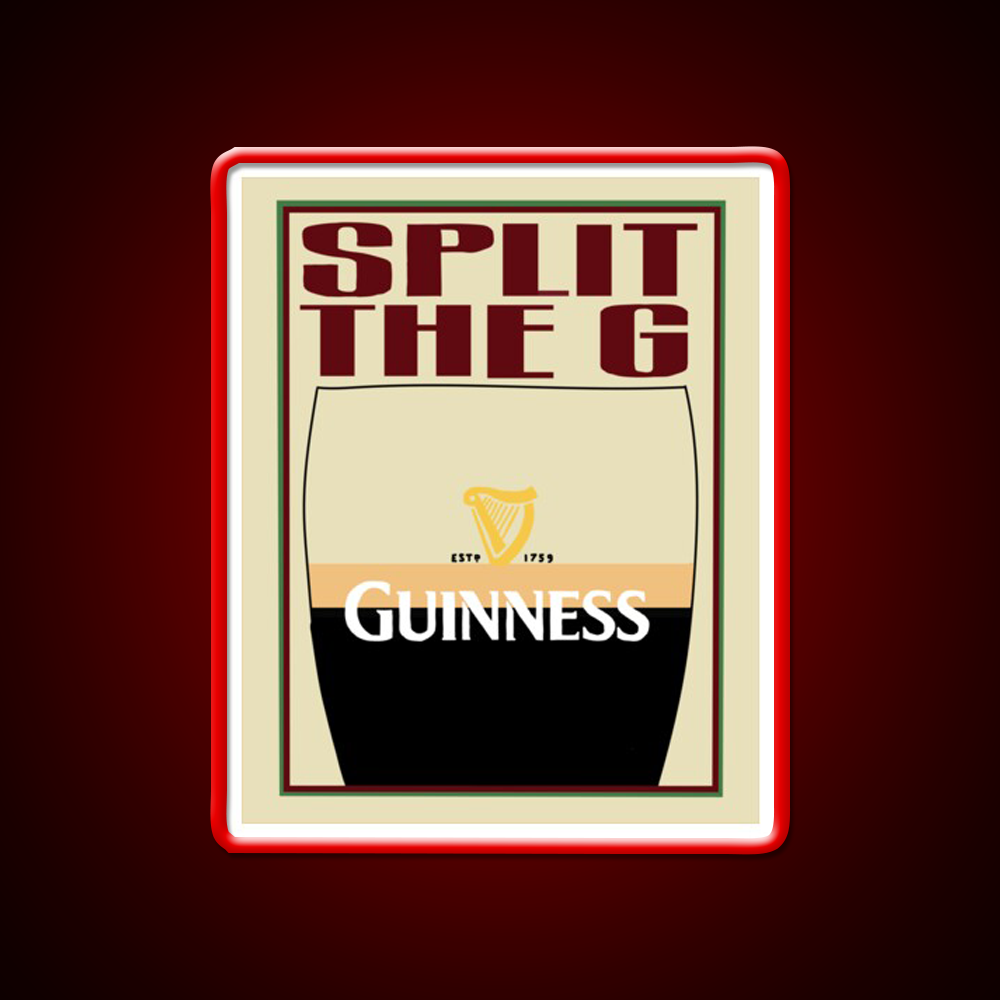 Guinness Split The G Beer Bar Decor Led Neon Sign Rgb Color - LED neon sign view 10