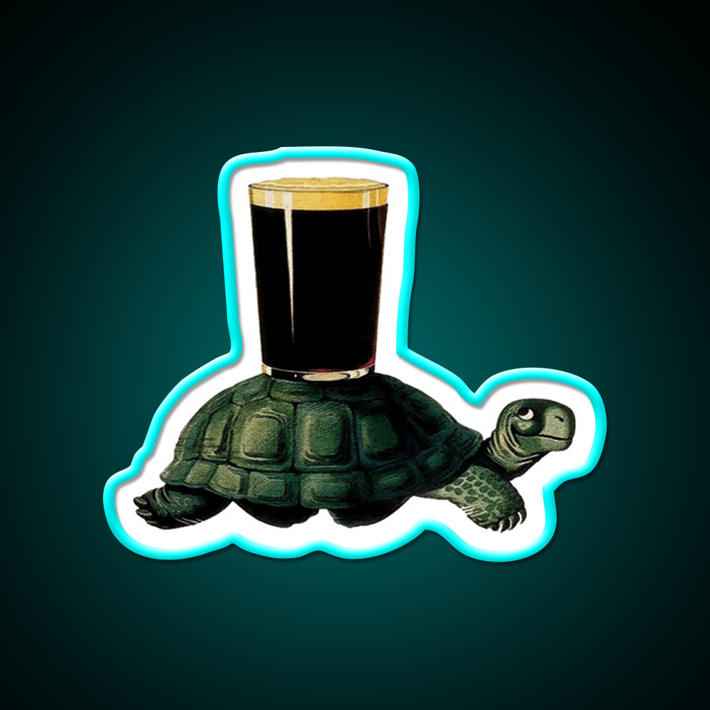 Guinness Tortoise Beer Bar Decor Led Neon Sign Rgb Color - Size and dimension reference