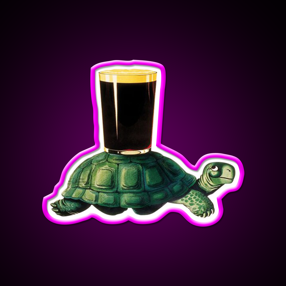 Guinness Turtle Beer Bar Decor Led Neon Sign Rgb Color - Neon sign mounted on wall in room