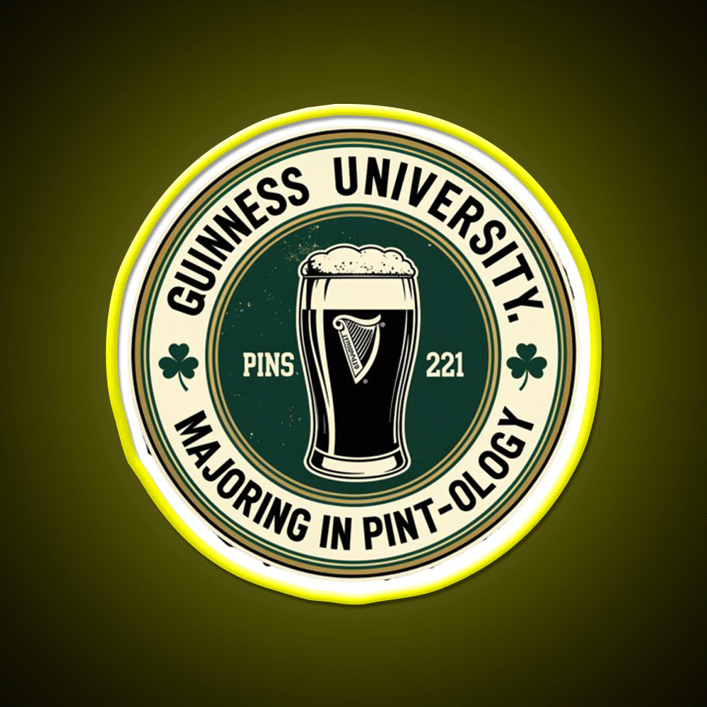 Guinness University Man Cave Bar Led Neon Sign