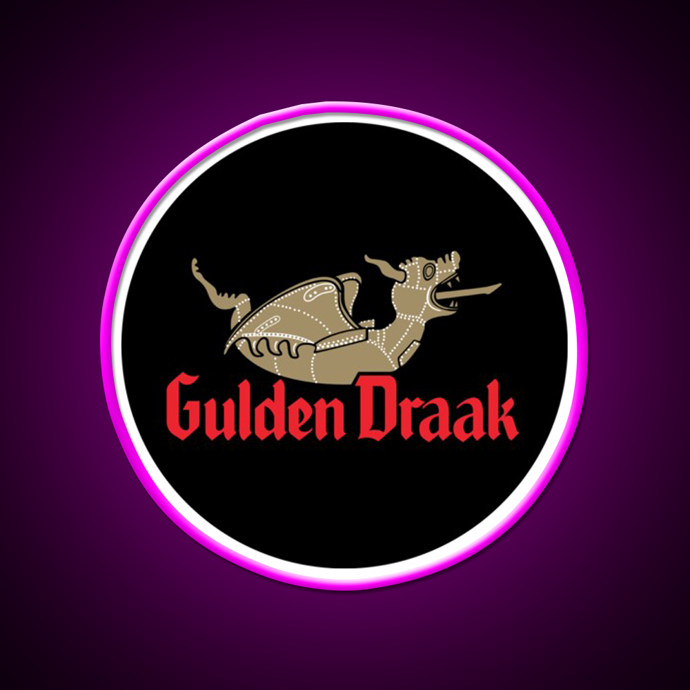 Gulden Draak Beer Bar Decor Led Neon Sign Rgb Color - Neon sign mounted on wall in room