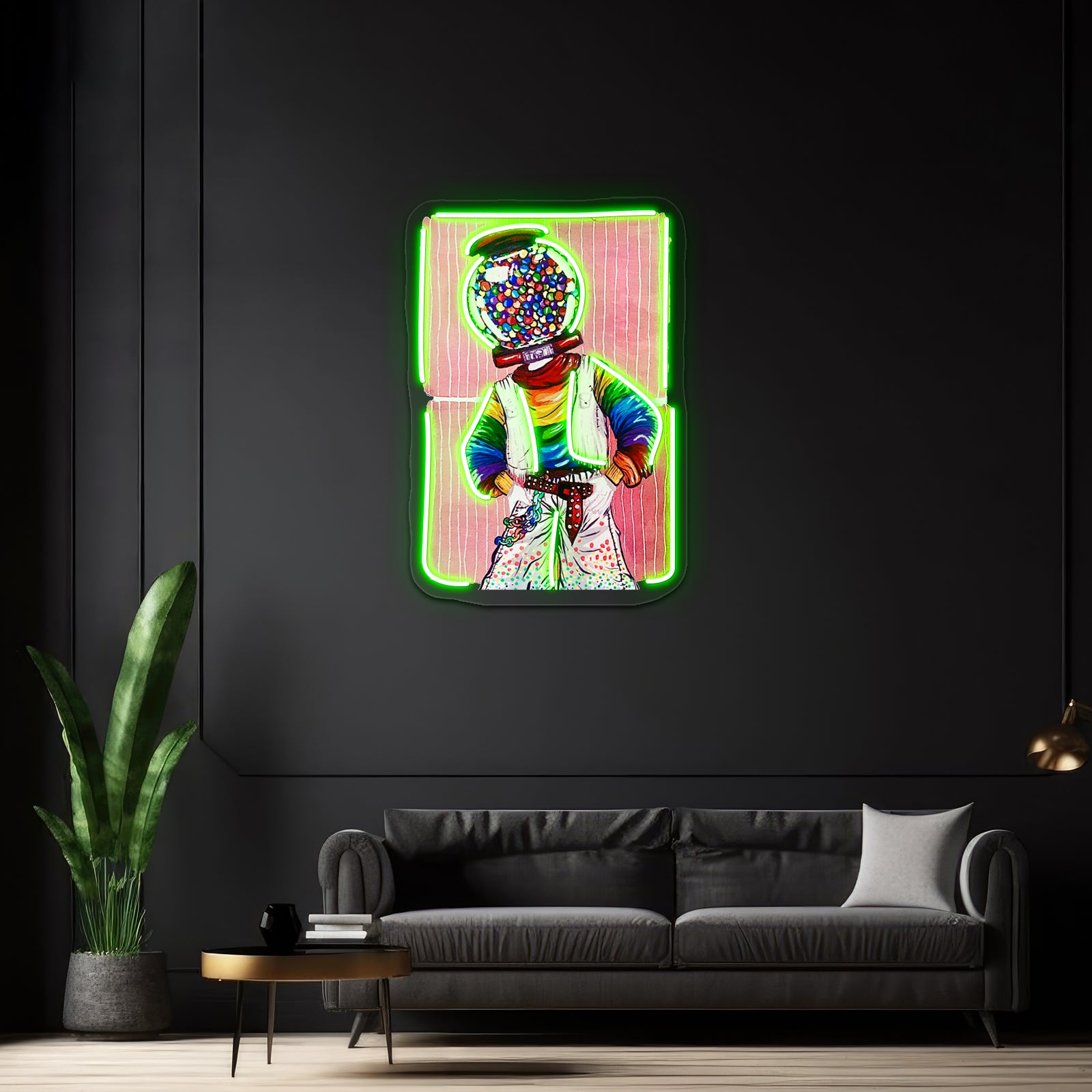 Gumball Machine Head Gouache Painting Artwork Large Neon Signs - LED neon sign view 9