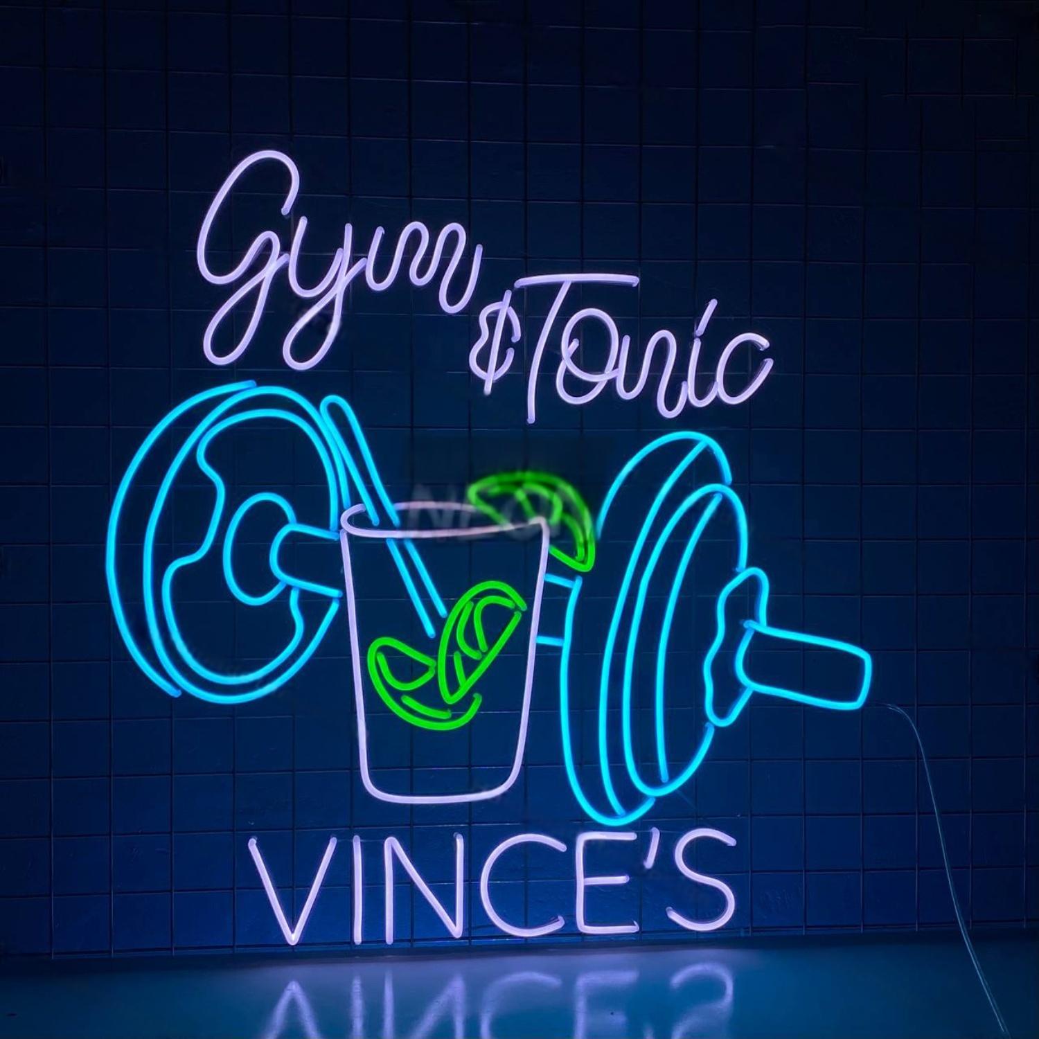 Gym And Tonic Led Neon Sign Weightlifting Led Light | Shineneon