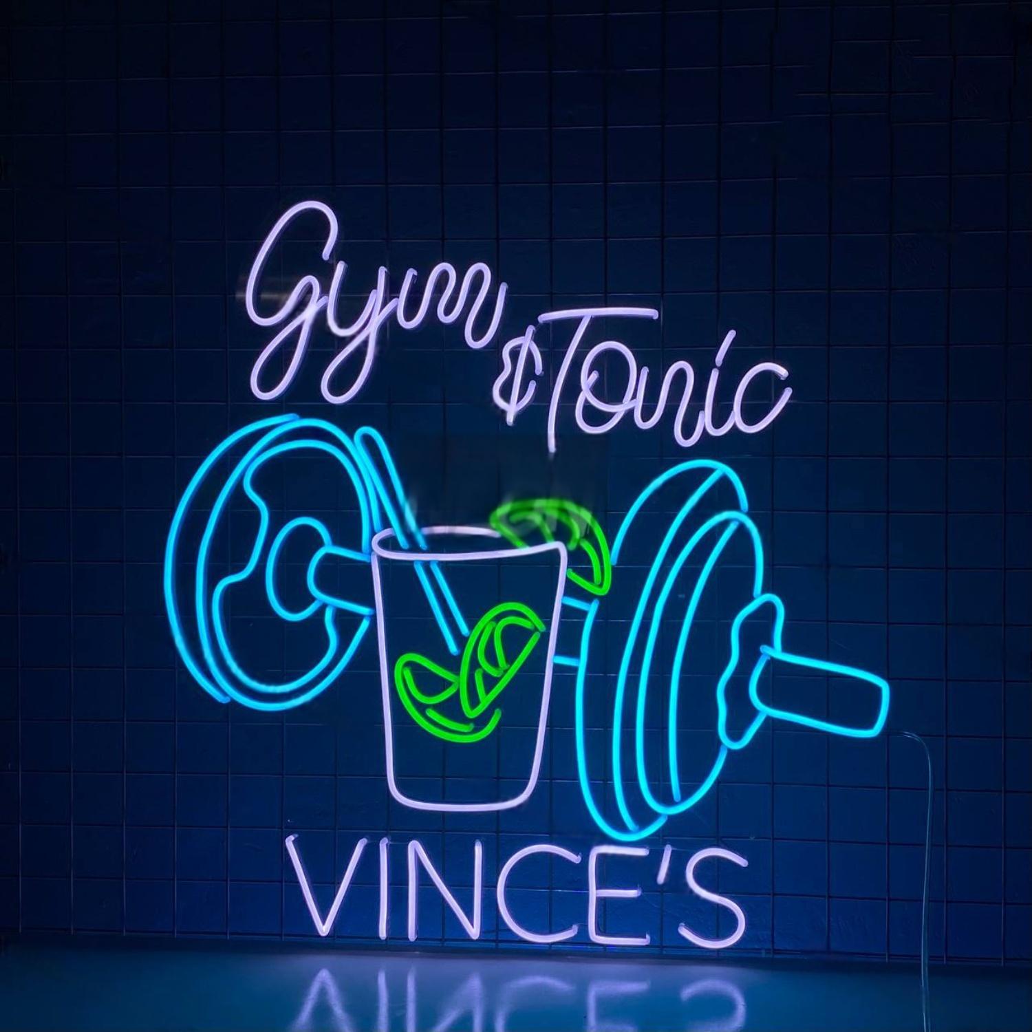 Gym And Tonic Led Neon Sign Weightlifting Led Light | Shineneon
