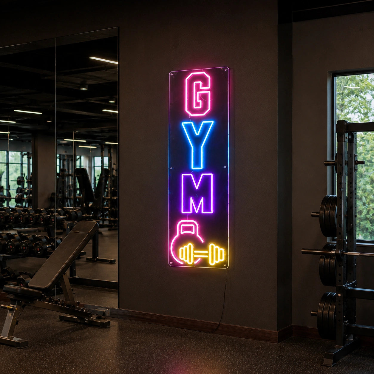 Gym Dumbbell LED Neon Sign Wall Neon Sign - 04 Size Image