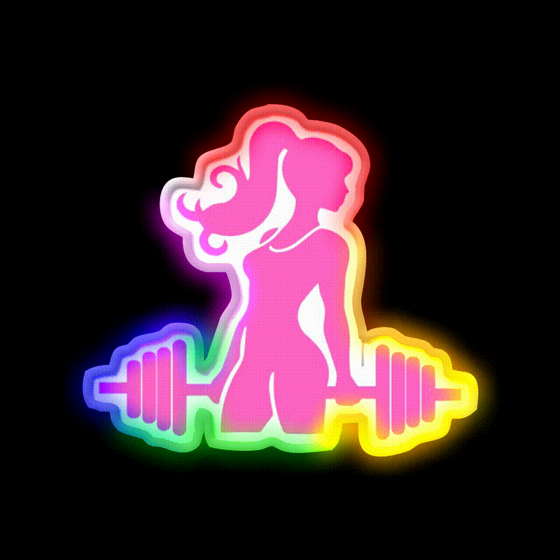 Gym Girl Gym Fitness Led Neon Sign Rgb Color