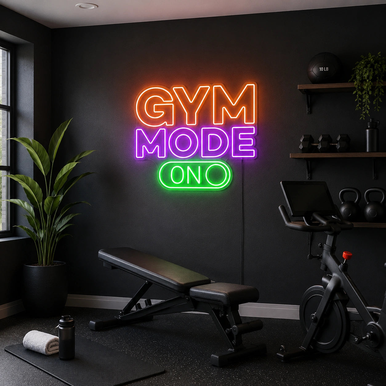 Gym Mode On Neon Sign LED Neon Sign real lifestyle scene