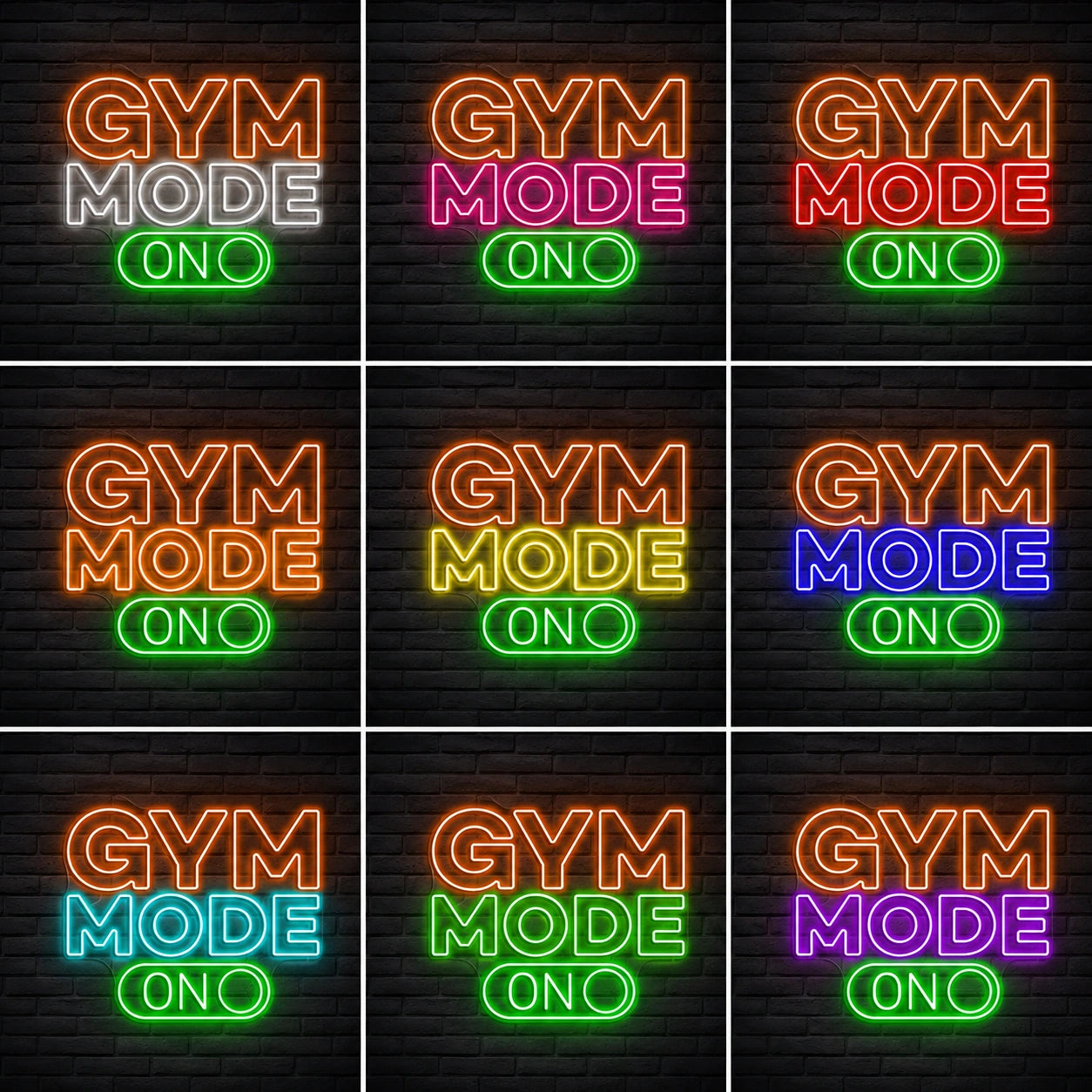 Gym Mode On Neon Sign LED Neon Sign color grid