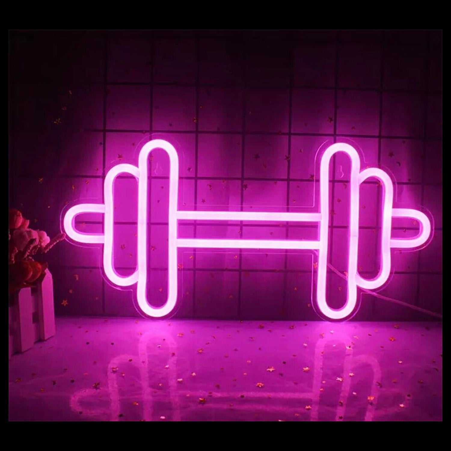 Gym Or Home Workout Space With Barbell Handlebar Led Neon Sign | Shineneon