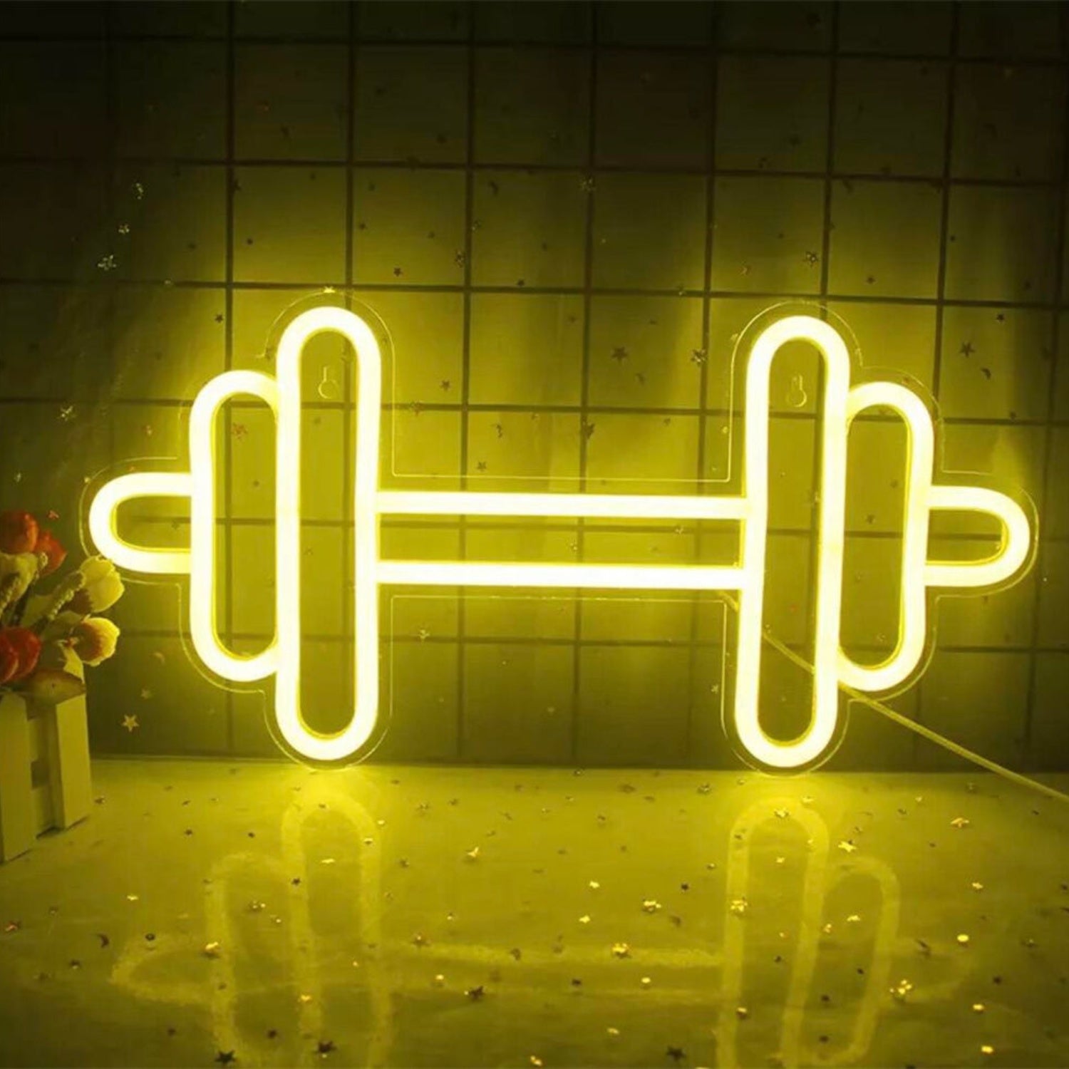 Gym Or Home Workout Space With Barbell Handlebar Led Neon Sign | Shineneon