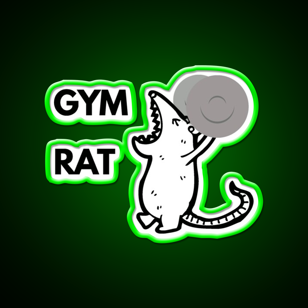 Gym Rat Design Gym Fitness Led Neon Sign Rgb Color
