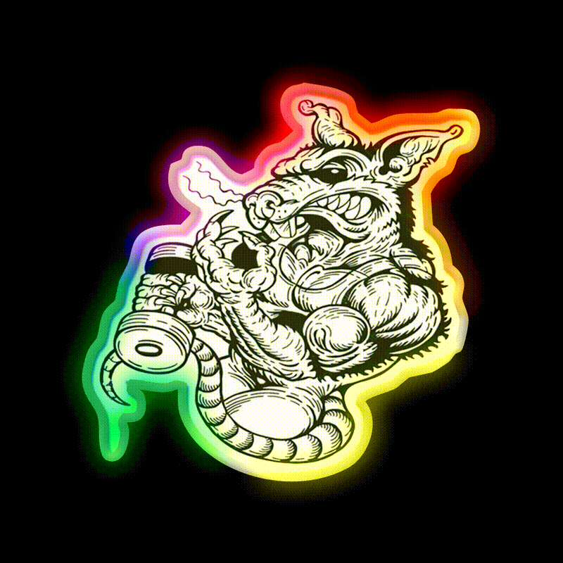 Gym Rat Gym Fitness Led Neon Sign Rgb Color